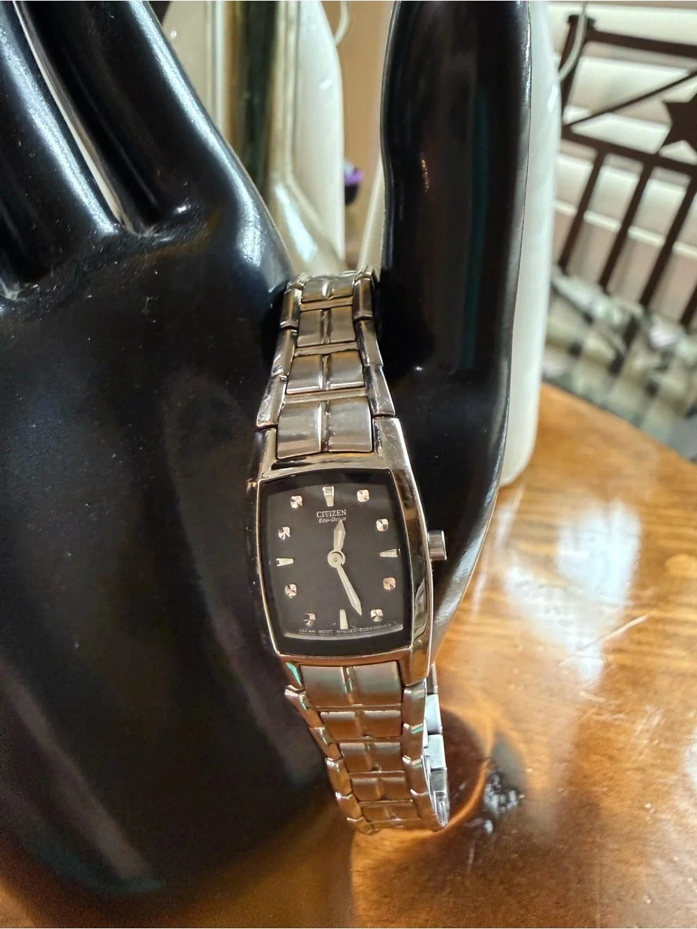 Citizen Silver Stainless Steel Women's Bracelet Watch with Black Dial